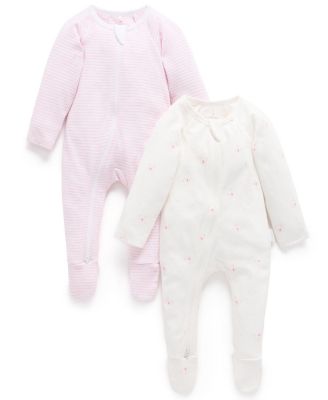 Girls' 2 Pack Zip Footie - Baby