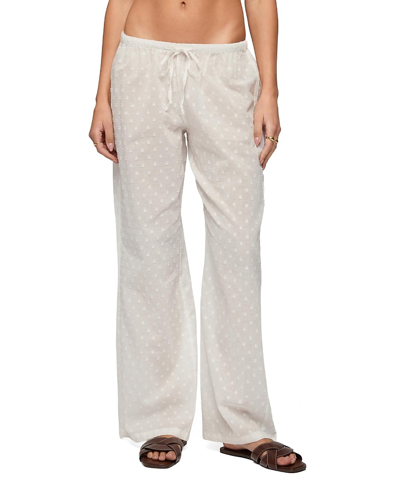 Edikted Embroidered Polka Dot Sheer Cotton Pants