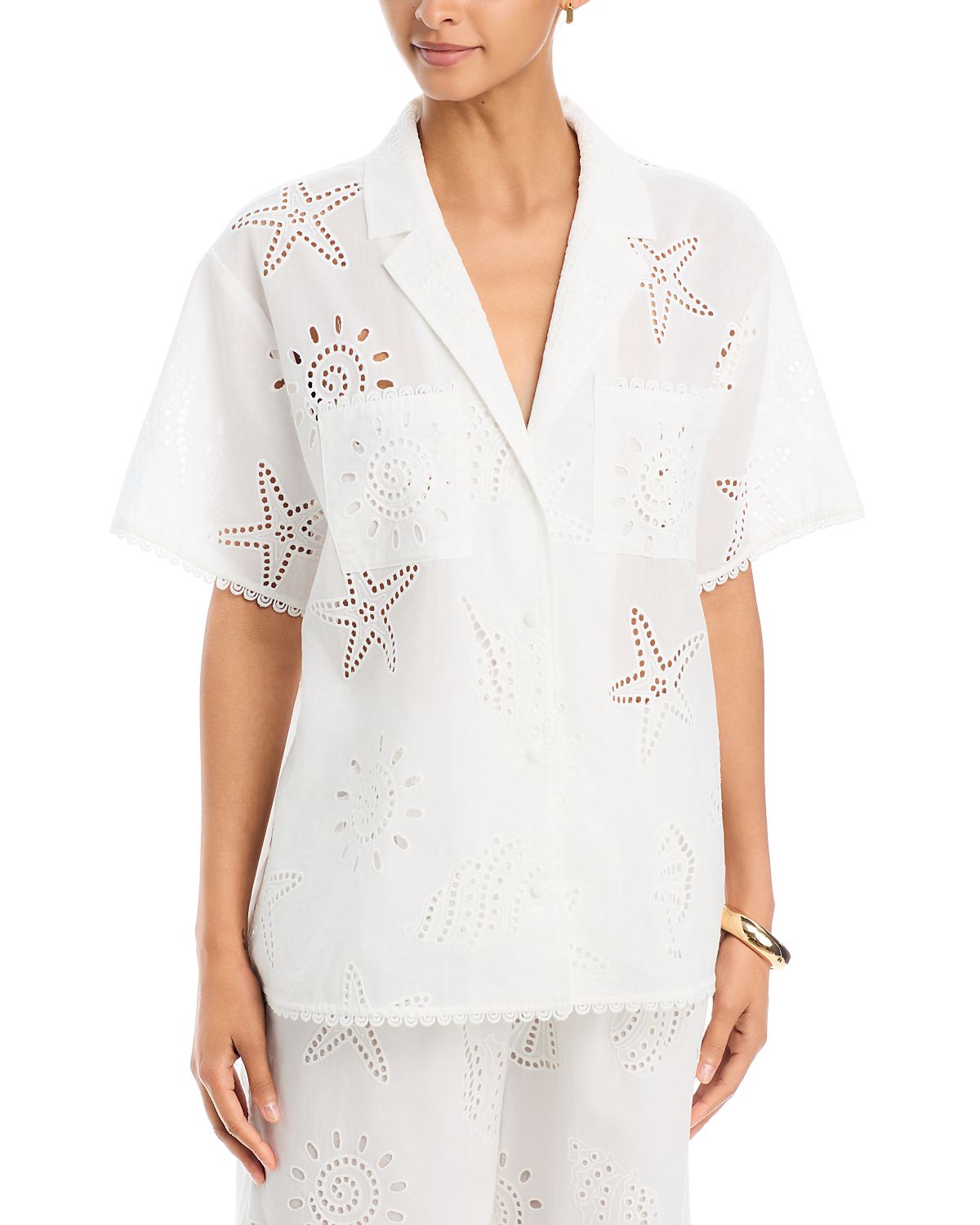 a. ren Eleni Embroidered Top