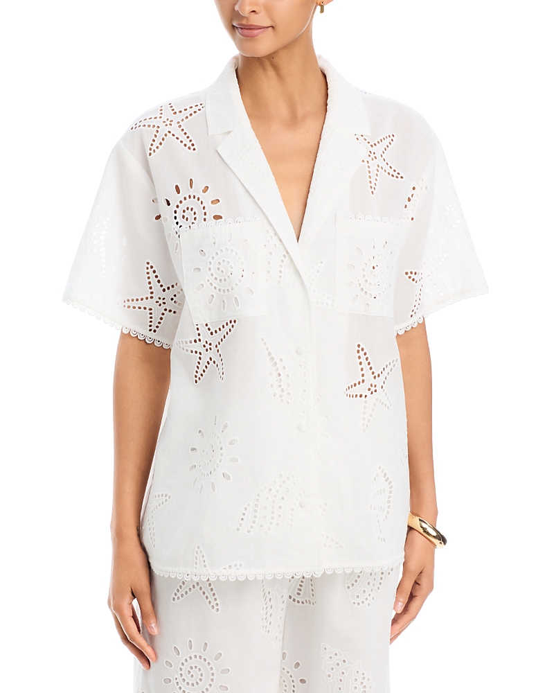 a. ren Eleni Embroidered Top