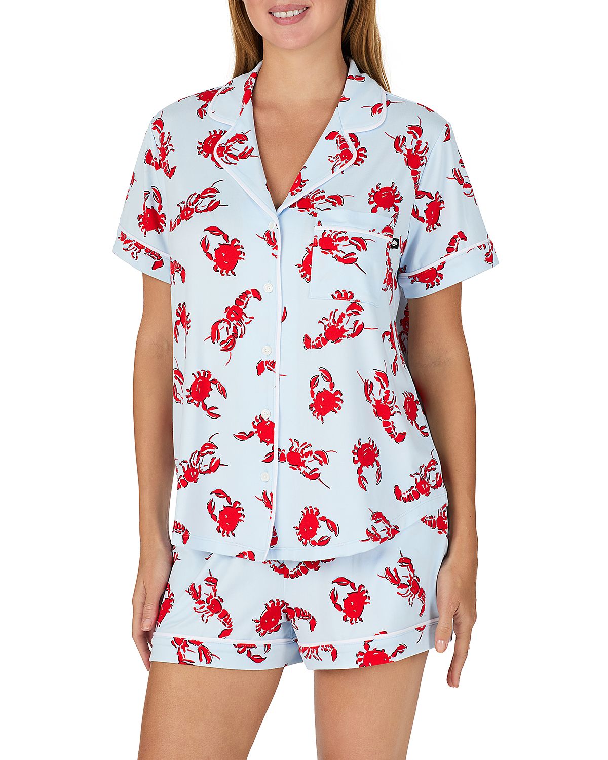 kate spade new york Brushed Jersey Short Sleeve Boxer Pajama Set