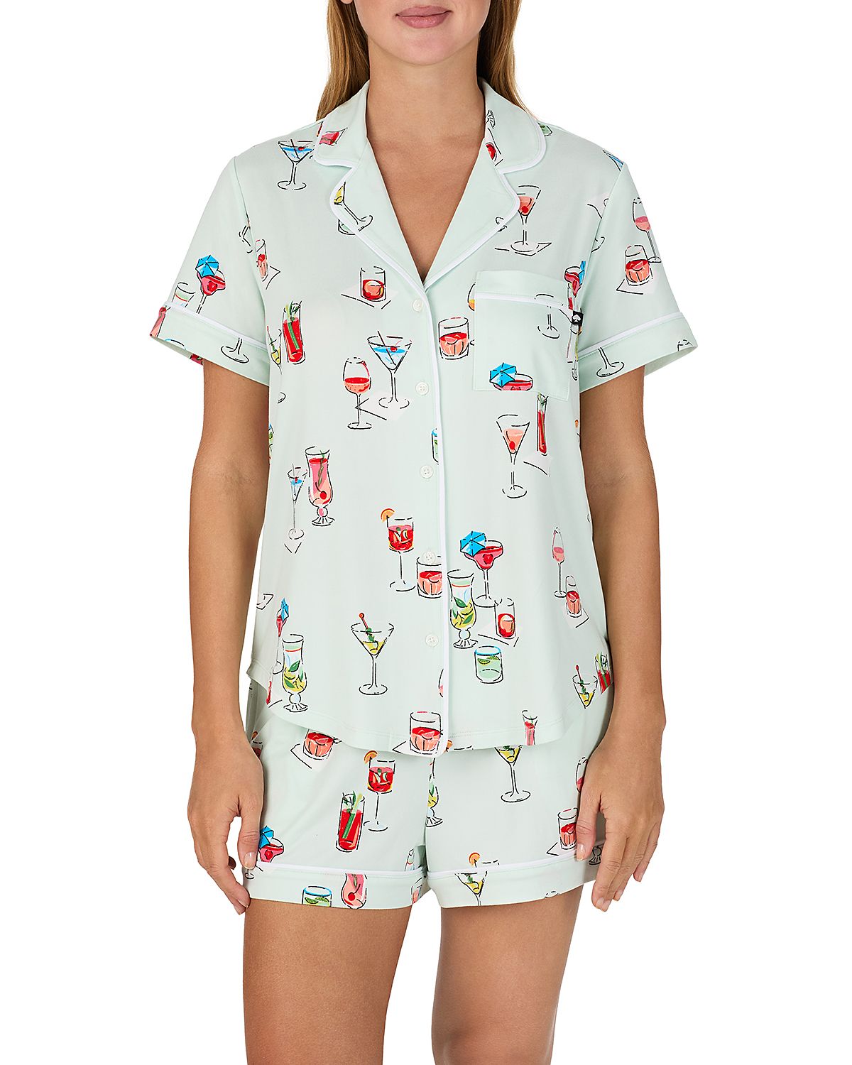 kate spade new york Brushed Jersey Short Sleeve Boxer Pajama Set