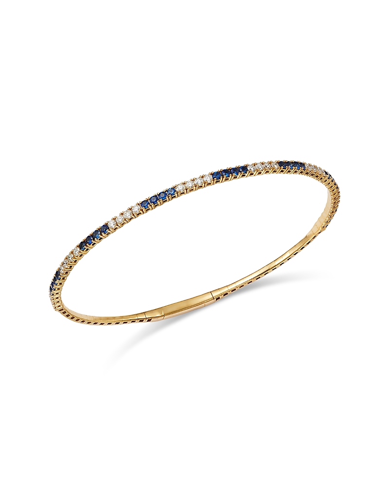 Bloomingdale's Fine Collection Sapphire & Diamond Bangle Bracelet in 14K Yellow Gold