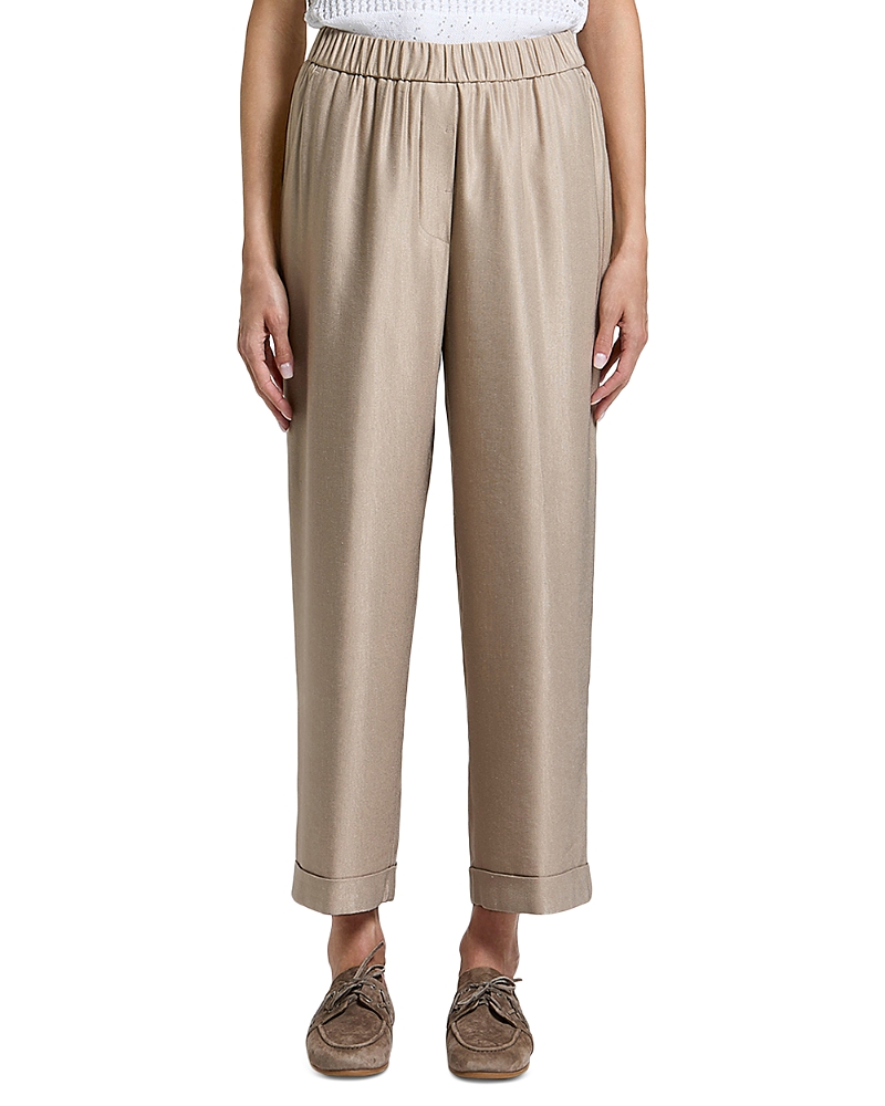 Peserico Elastic Waist Cuffed Pants