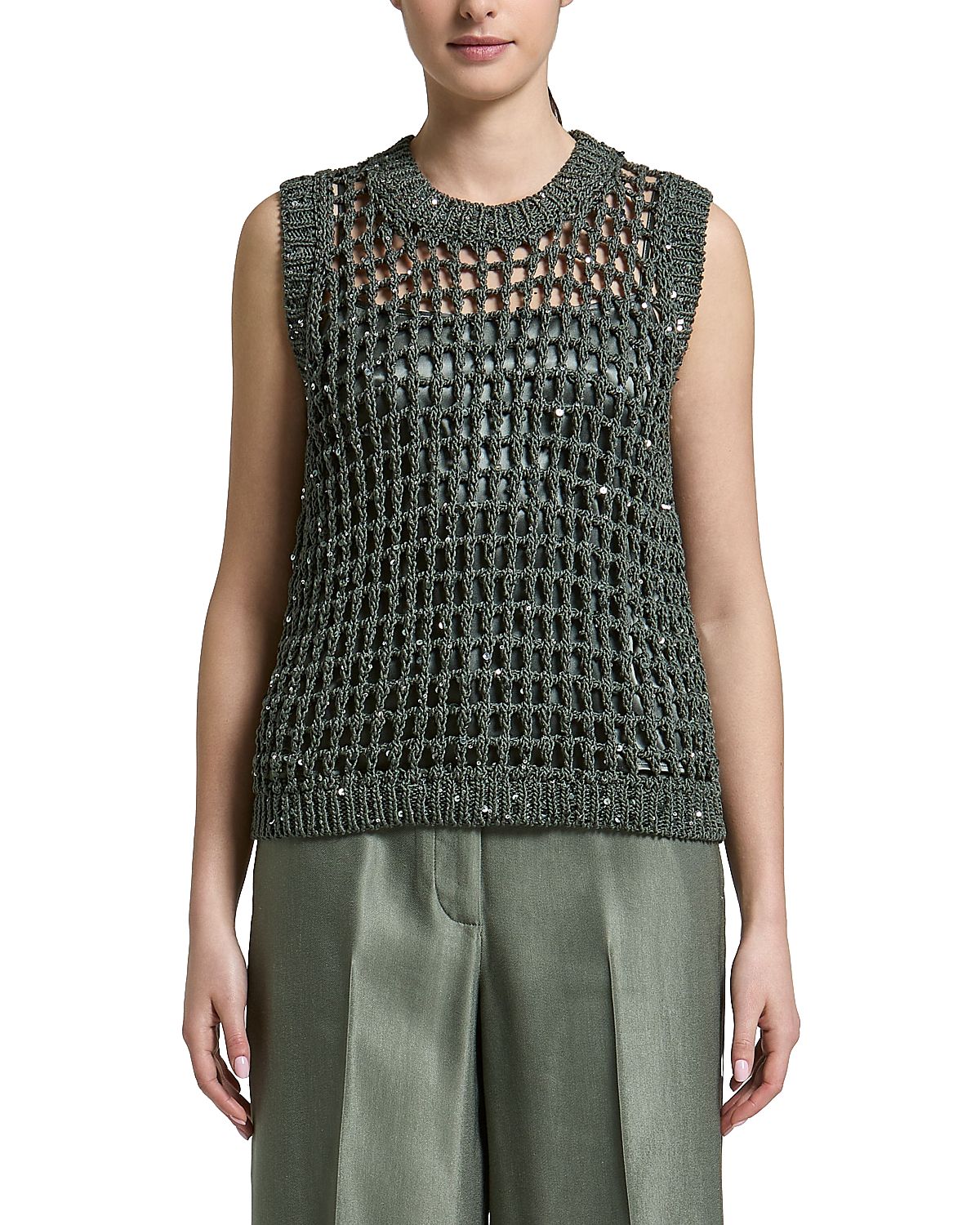 Peserico Sequinned Open Knit Sweater