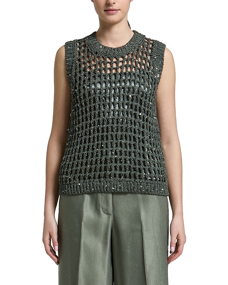 Peserico Sequinned Open Knit Sweater