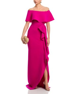 emerald green chiffon long dress One-Shoulder Chiffon Long Prom Dress with Side Sash Emerald / Large main image 1