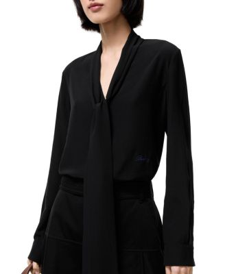  Silk Crepe De Chine Scarf Blouse