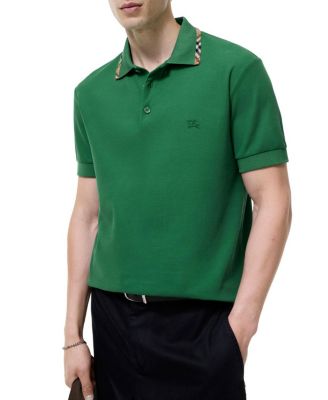  Check Trim Cotton Polo Shirt