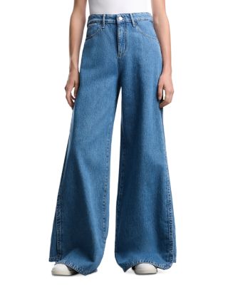 High Rise Wide Leg Jeans in Blue Denim