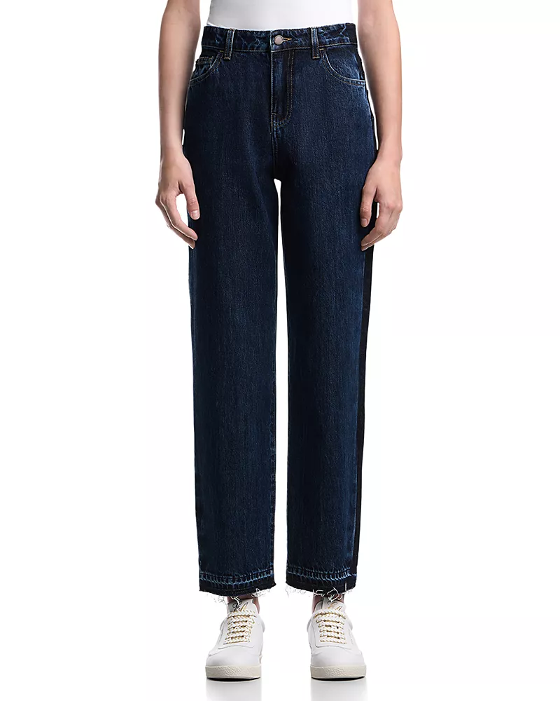 Emporio Armani High Rise Straight Jeans in Dark Blue Denim