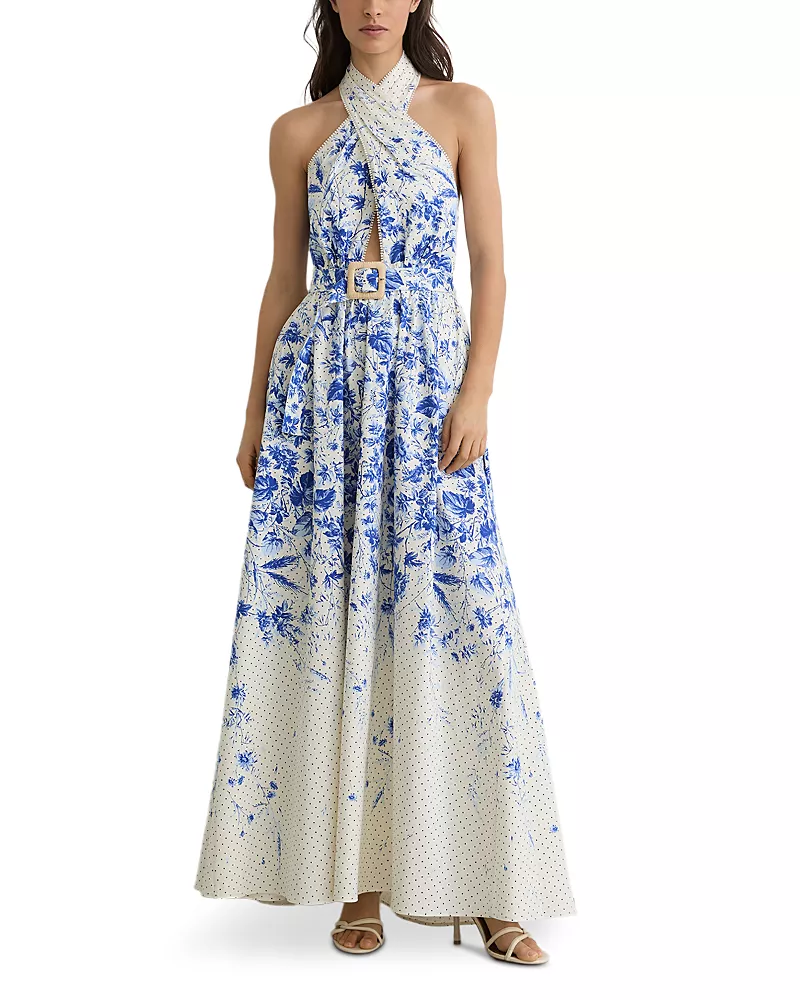 Reiss Printed Cotton Dress