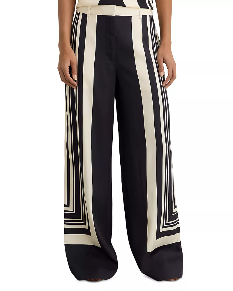 Reiss Petite Caris Wide Leg Printed Pants