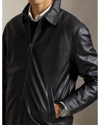 Polo Ralph Lauren Maxwell Lambskin Leather Zip Jacket