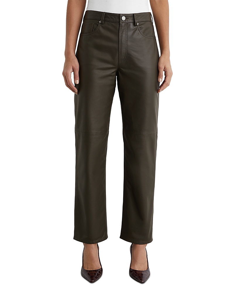 Reiss Slim Leg Leather Trousers