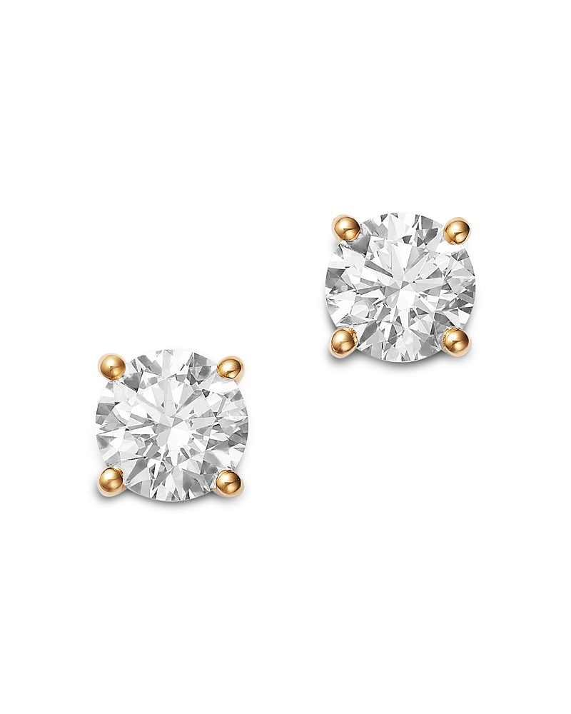 Bloomingdale's Fine Collection Luxe Collection Certified Lab Grown Diamond Stud Earrings in 18K Yellow Gold, 4.0 tcw