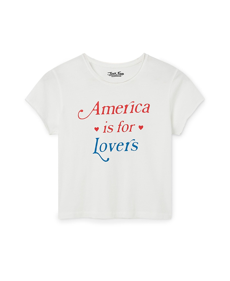 Junk Food Clothing Women's America is for Lovers Vintage Baby Tee