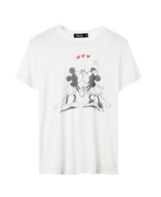  Womens Mickey and Minnie Kiss Vintage Tissue Tee