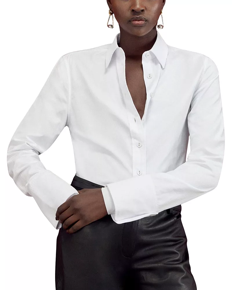 Karen Millen Cotton Woven Buttoned Shirt