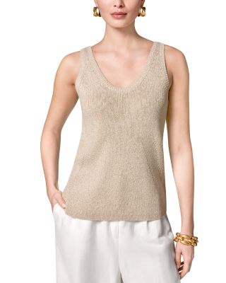 Scoop Neck Metallic Knit Tank