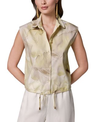 Donna Karan New York Drawstring Hem Sleeveless Shirt
