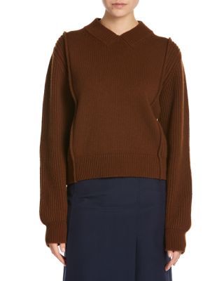 Wool Cashmere V Neck Sweater