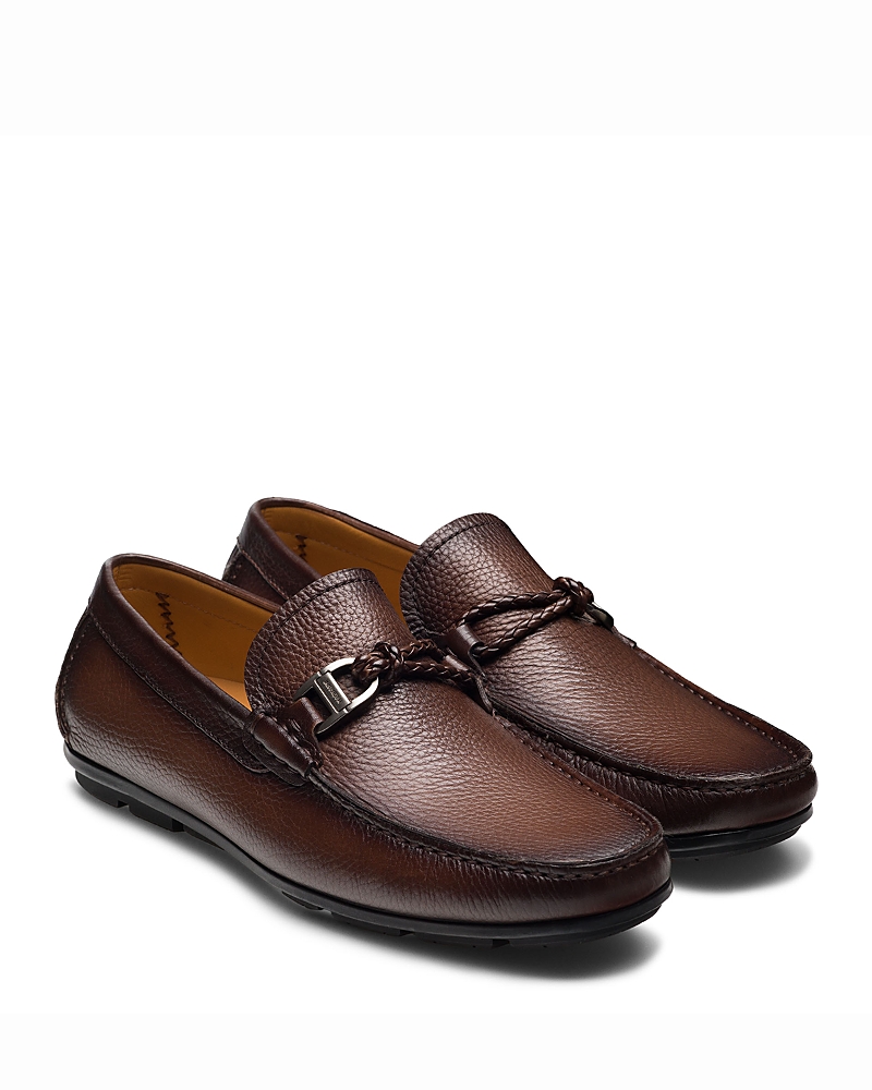 Magnanni Men's Monterey Braid Brown Loafers