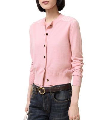  Check Panel Wool Silk Cardigan