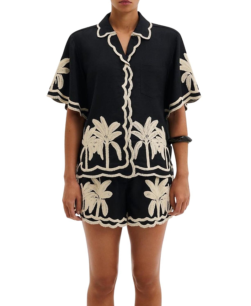 Malina Armida Embroidered Short Sleeve Shirt