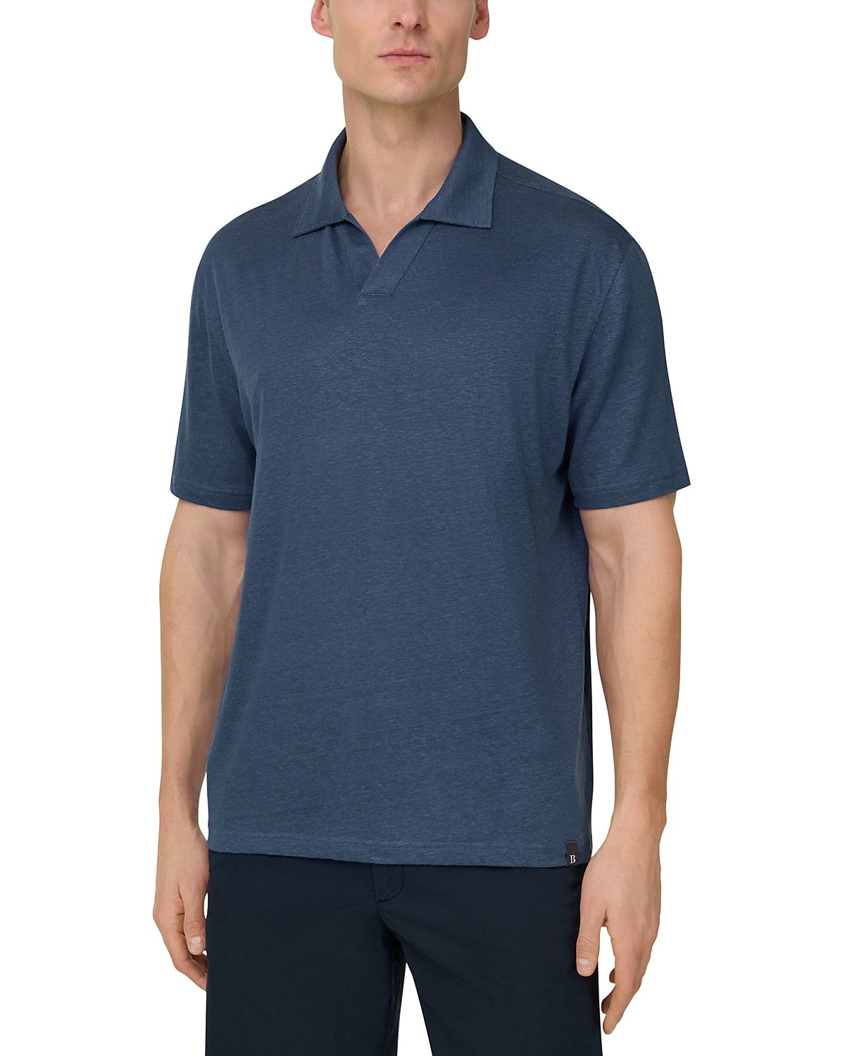Boggi Milano Stretch Linen Jersey Polo Shirt