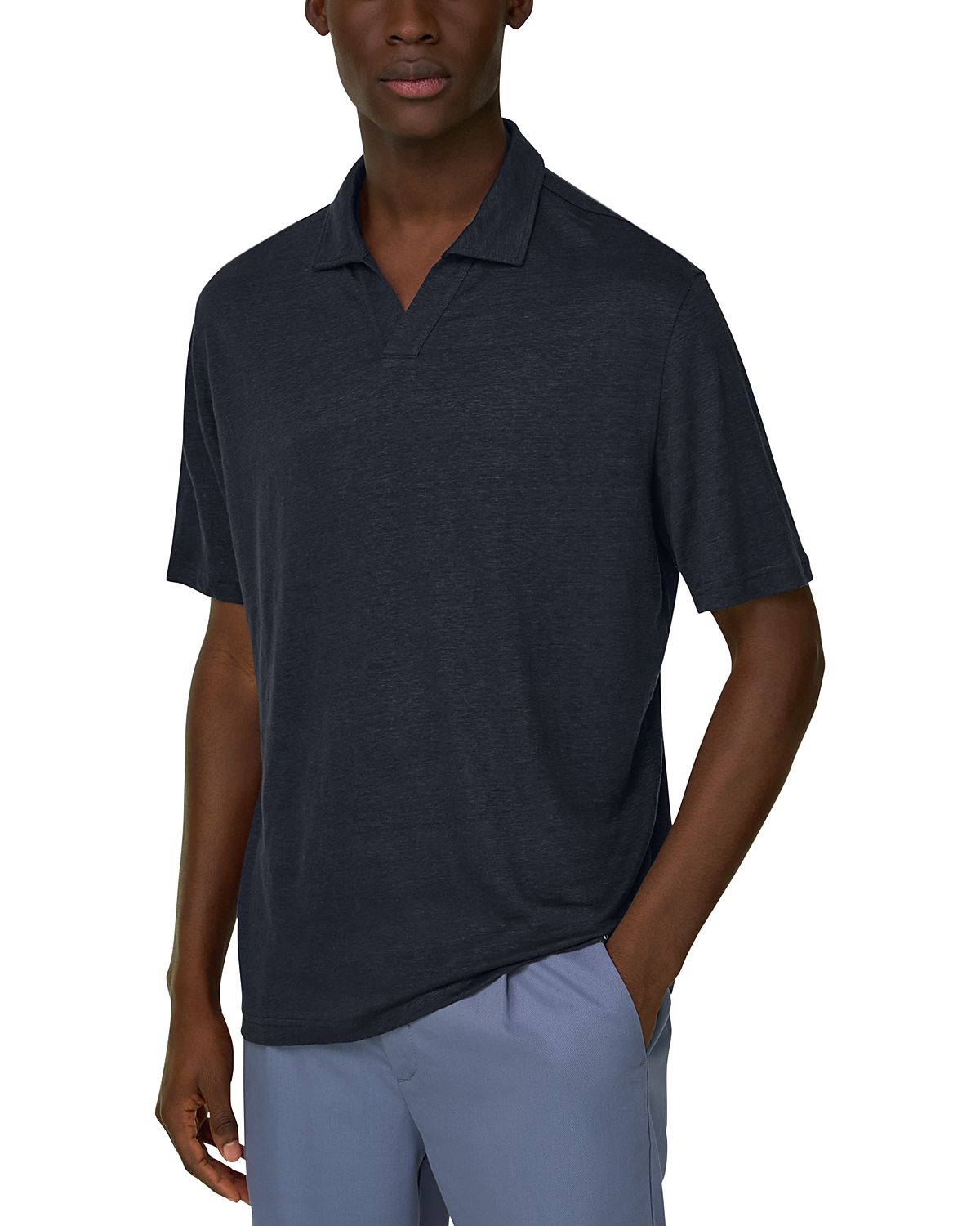 Boggi Milano Stretch Linen Jersey Polo Shirt