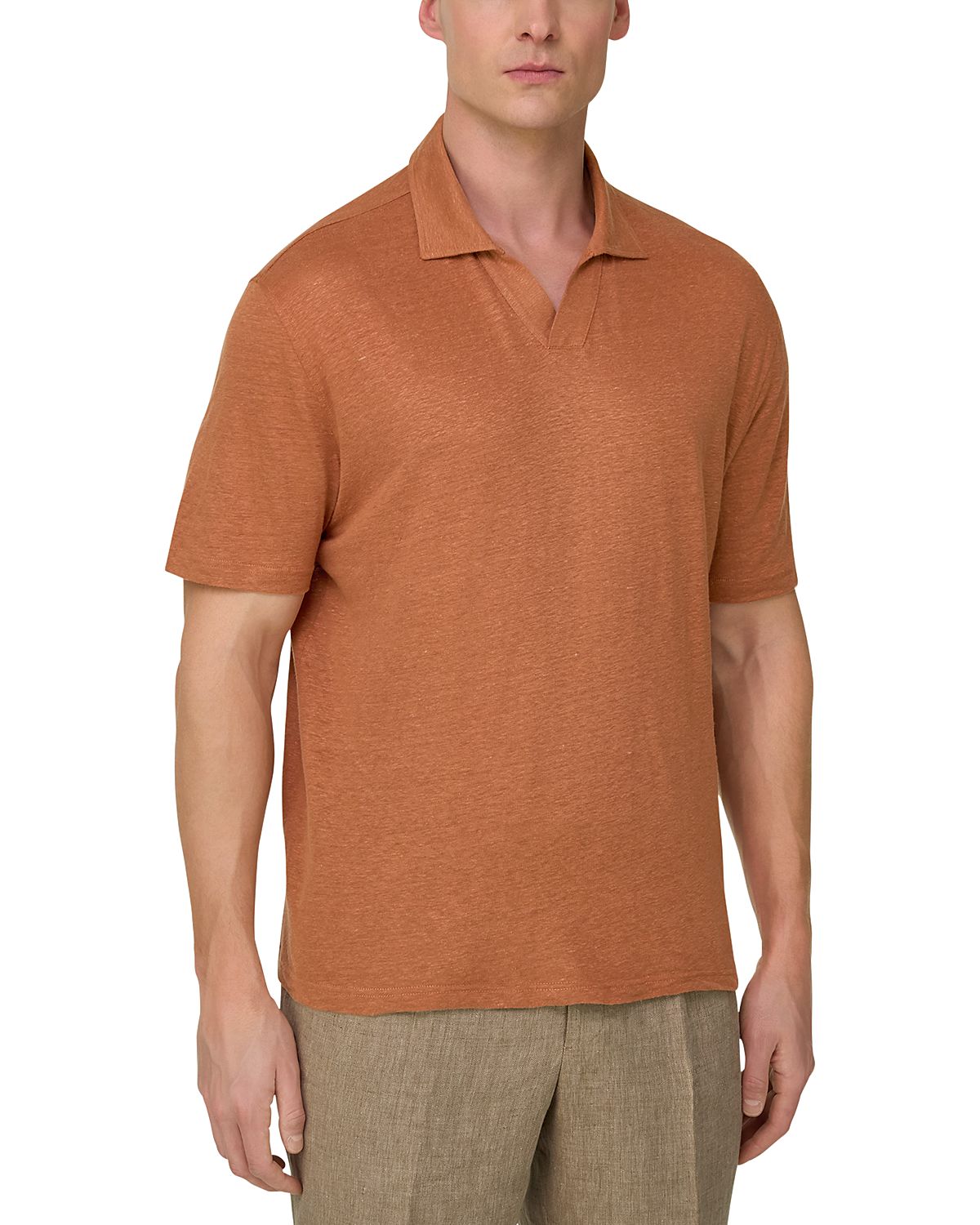 Boggi Milano Stretch Linen Jersey Polo Shirt