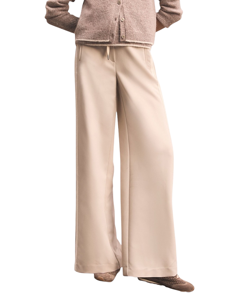 Mint Velvet Women's Crochet Side Stripe Wide Joggers