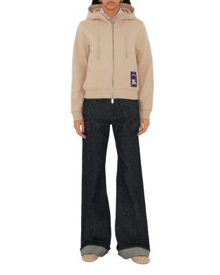  Check Label Cotton Zip Hoodie