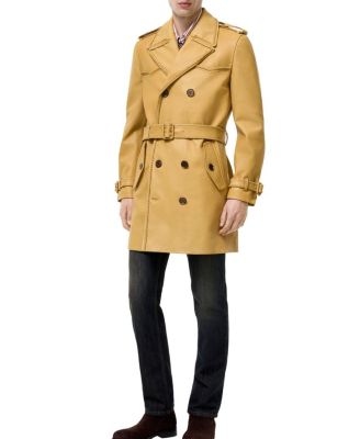  Mid-length Leather Leverton Trench Coat