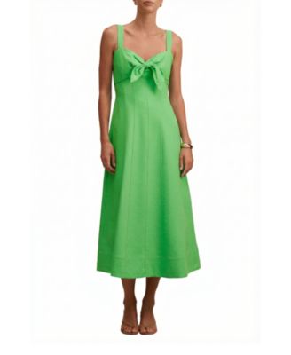 Women's Kara Tie Front Linen Midi Dress