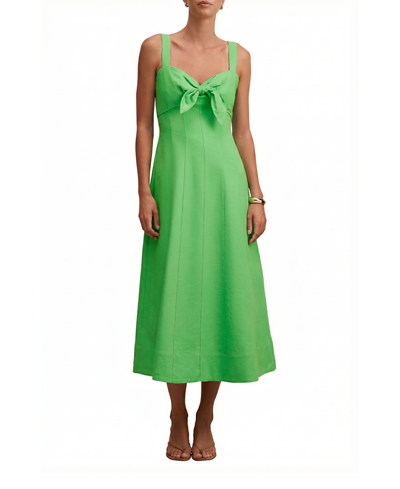 Ever New Women's Kara Tie Front Linen Midi Dress
