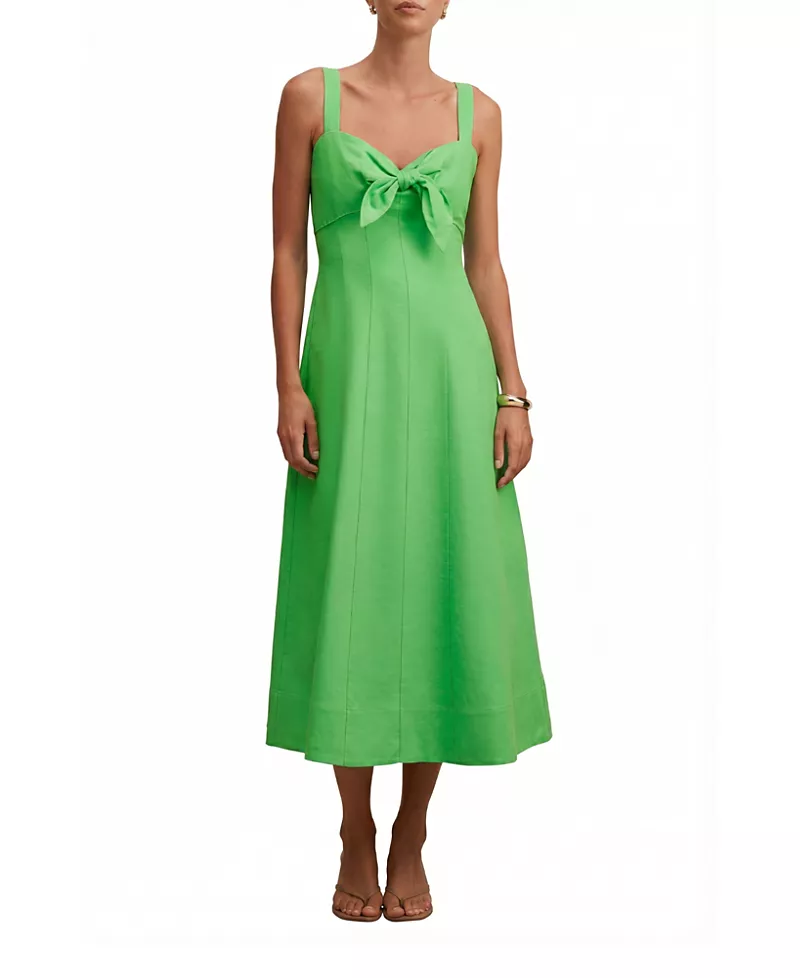 Ever New Women's Kara Tie Front Linen Midi Dress