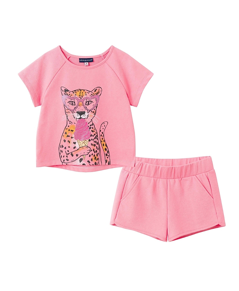 Andy & Evan Girls' French Terry Top & Short - Little Kid