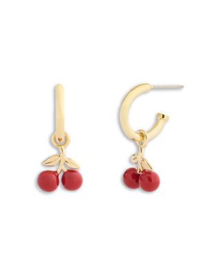 Cherry Charm Huggie Hoop Earrings