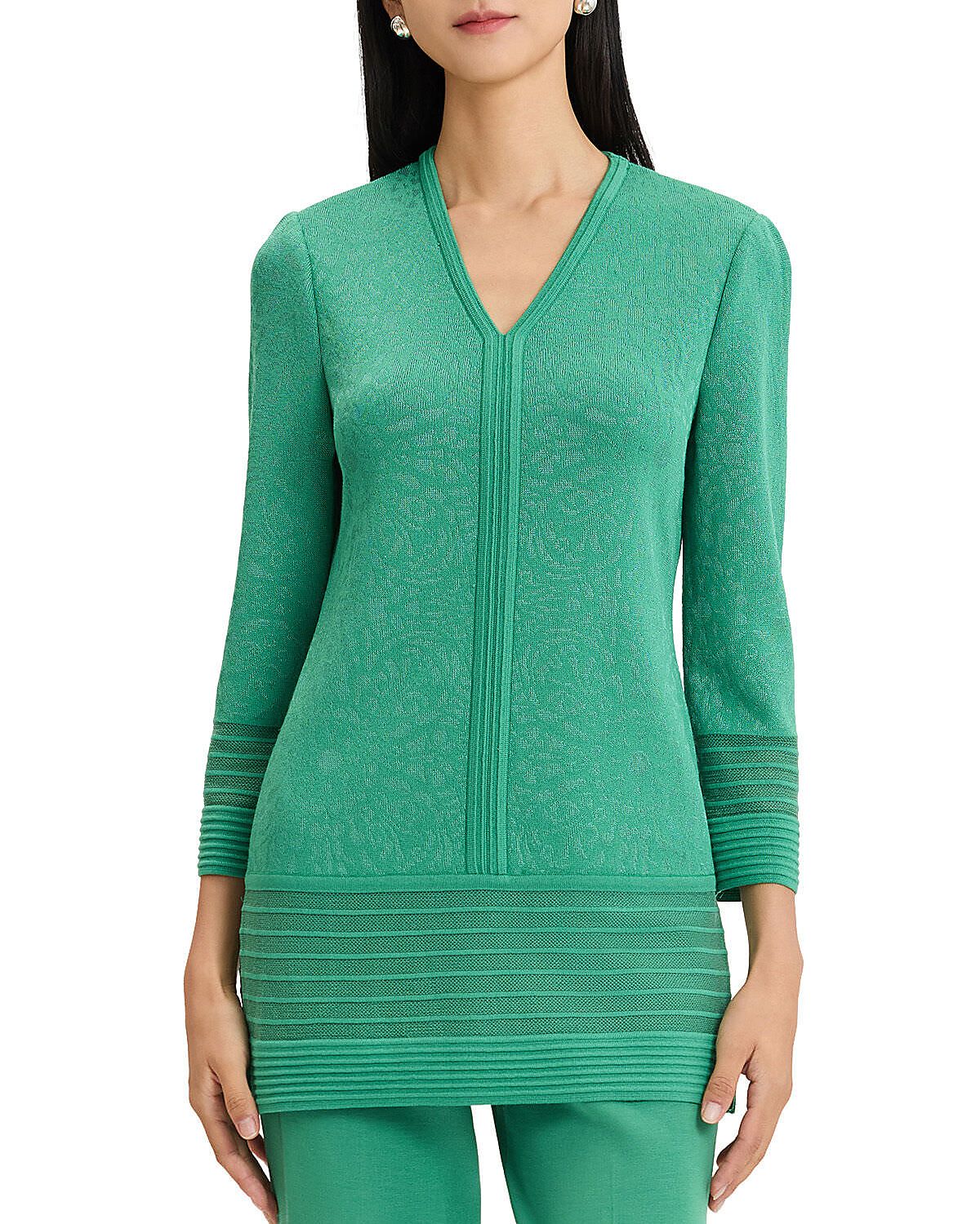 Ming Wang Classic Burnout Medallion Soft Knit Tunic