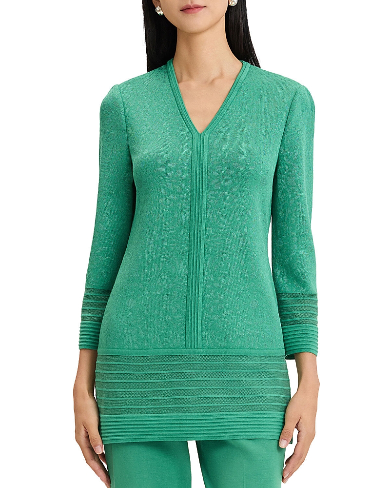 Ming Wang Classic Burnout Medallion Soft Knit Tunic