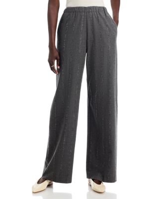 Pinstripe Flannel Straight Leg Pants