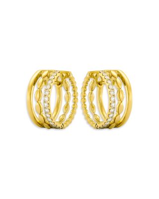 18K Yellow Gold My Etho II Diamond Triple Hoop Earrings, 0.51 tcw
