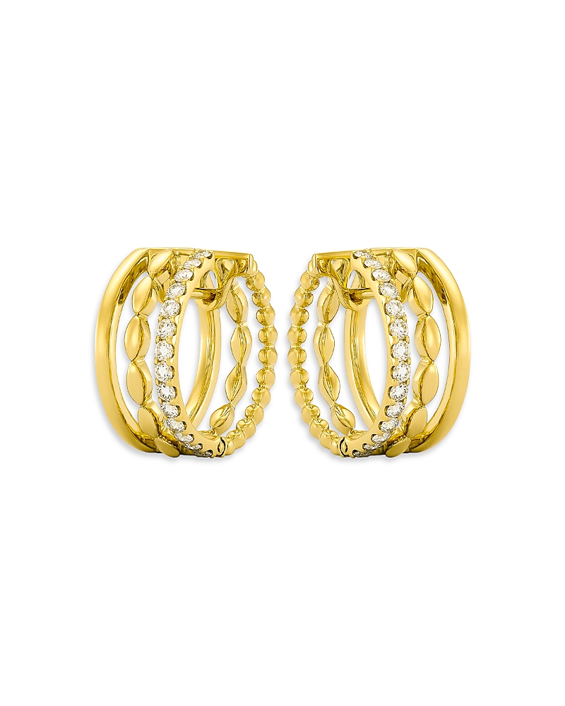Etho Maria 18K Yellow Gold My Etho Ii Diamond Triple Hoop Earrings, 0.51 tcw