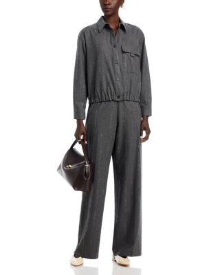 Pinstripe Flannel Shirt & Pinstripe Flannel Straight Leg Pants