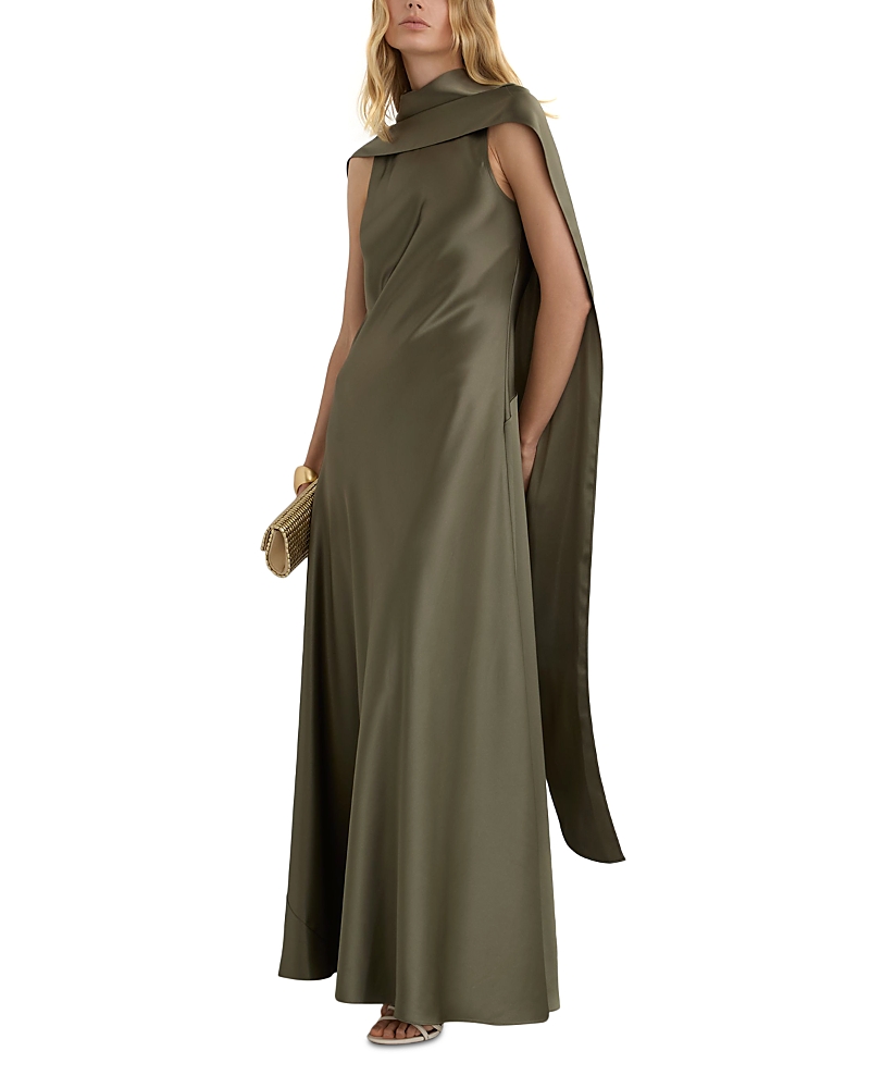 Reiss Petites Fae Satin Cape Dress