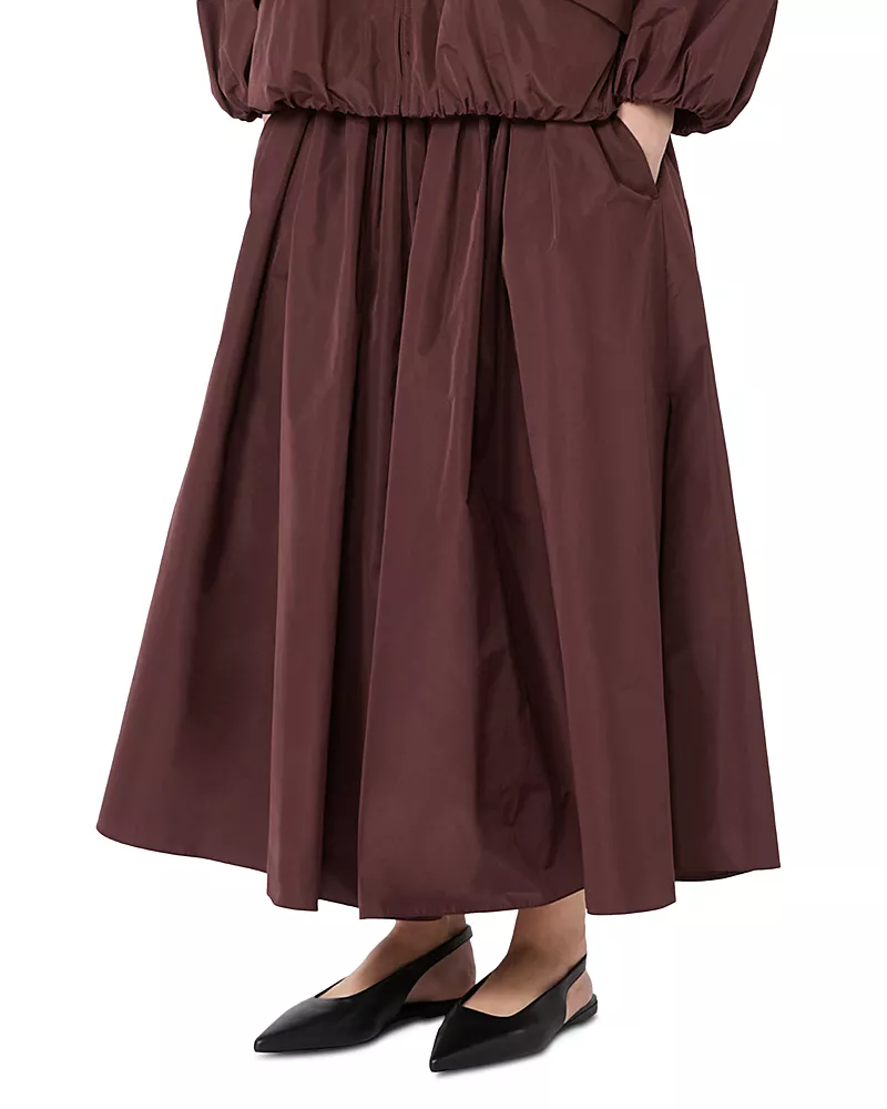 Max Mara Smmromina Bordeaux Pleated Skirt