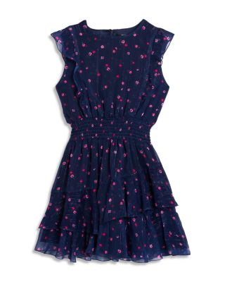 Girls' Printed Metallic Tiered Dress, Big Kid - Exclusive