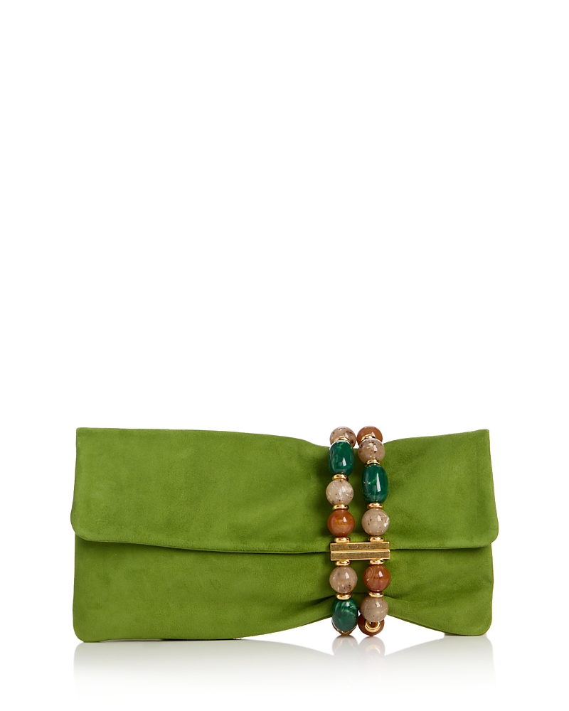 Jimmy Choo Zandra Beaded Suede Clutch